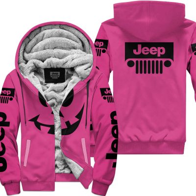 Halloween V4 – Jeep – Pink 1 - Fleece Zip Hoodie