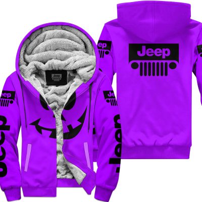 Halloween V4 – Jeep – Purple - Fleece Zip Hoodie