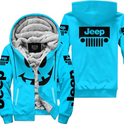 Halloween V4 – Jeep – Sky Blue - Fleece Zip Hoodie