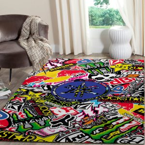 Fox racinga action rug, Fox racinga motocross-themed rug, Fox racinga championship rug
