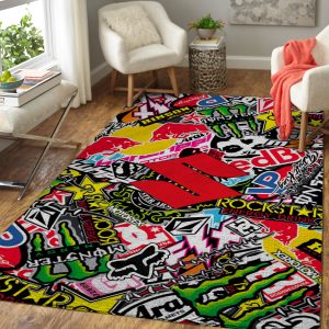 Fox racinga dirt bike rug, Fox racinga dirtbike action rug, Fox racinga start gate rug