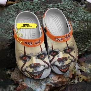 SCARY PENNYWISE’S FACE HORROR CHARACTERS CUSTOM NAME CROCS