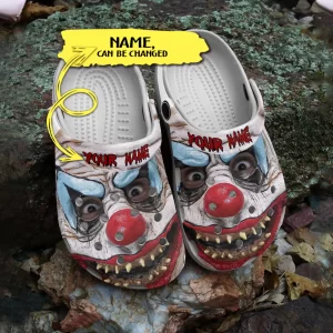 SCARY KINKY CLOWN’S FACE HORROR CHARACTERS CUSTOM NAME CROCS