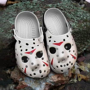 SCARY JASON VOORHEES WHITE FACE HALLOWEEN CROCS