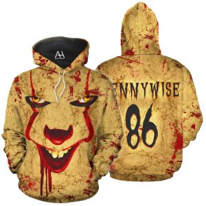 Halloween Horror Pennywise 86 3d All Over Printed Yellow Shirts