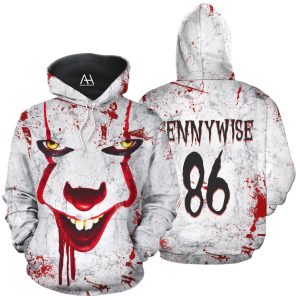 Halloween Horror Pennywise 86 3d All Over Printed White Shirts