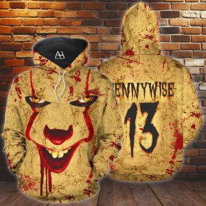 Halloween Horror Pennywise 3d All Over Printed Yellow Shirts