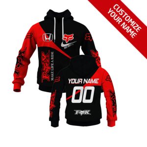Honda hoodie front back mockup, Honda dirtbike hoodie, Honda full printed