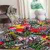 Fox racing dirtbike race rug, Fox racing dirtbike patterned rug, Fox racing gear rug