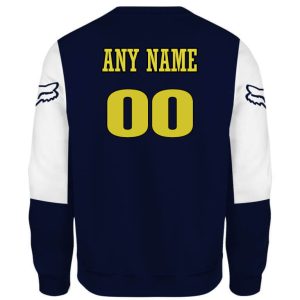 Fox racing mx custom name, Fox racing motocross blue, Fox racing 0 given