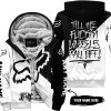 TILL THE FUCKIN FREAKIN TRAINING WHEEL FALL OFF - 3D ALL OVER PRINTED - FOX RACING - BLACK -FLEECE ZIP HOODIE