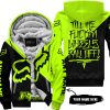 TILL THE FUCKIN FREAKIN TRAINING WHEEL FALL OFF - 3D ALL OVER PRINTED - FOX RACING - NEON -  FLEECE ZIP HOODIE