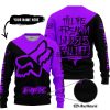 TILL THE FUCKIN FREAKIN TRAINING WHEEL FALL OFF - 3D ALL OVER PRINTED - FOX RACING - PURPLE - SWEATER UGLY