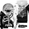 TILL THE FUCKIN FREAKIN TRAINING WHEEL FALL OFF - 3D ALL OVER PRINTED - FOX RACING - WHITE - FLEECE ZIP HOODIE