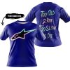 TOO OLD TO RIDE TOO SLOW TO DIE - CUSTOM NAME - ALPINESTARS - NAVY - T-SHIRT