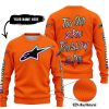 TOO OLD TO RIDE TOO SLOW TO DIE - CUSTOM NAME - ALPINESTARS - ORANGE - SWEATER UGLY
