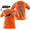 TOO OLD TO RIDE TOO SLOW TO DIE - CUSTOM NAME - ALPINESTARS - ORANGE - T-SHIRT