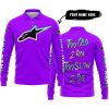 TOO OLD TO RIDE TOO SLOW TO DIE - CUSTOM NAME - ALPINESTARS - PURPLE - LONG SLEEVE POLO SHIRT