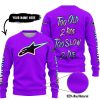TOO OLD TO RIDE TOO SLOW TO DIE - CUSTOM NAME - ALPINESTARS - PURPLE - SWEATER UGLY