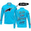 TOO OLD TO RIDE TOO SLOW TO DIE - CUSTOM NAME - ALPINESTARS - SKY BLUE - LONG SLEEVE POLO SHIRT