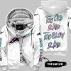 TOO OLD TO RIDE TOO SLOW TO DIE - CUSTOM NAME - ALPINESTARS - WHITE - FLEECE ZIP HOODIE