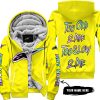 TOO OLD TO RIDE TOO SLOW TO DIE - CUSTOM NAME - ALPINESTARS - YELLOW - FLEECE ZIP HOODIE