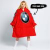 TOO OLD TO RIDE TOO SLOW TO DIE - CUSTOM NAME - BMW - RED - OODIE BLANKET HOODIE