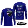 TOO OLD TO RIDE TOO SLOW TO DIE - CUSTOM NAME - DUCATI - NAVY - JERSEY