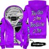 TOO OLD TO RIDE TOO SLOW TO DIE - CUSTOM NAME - DUCATI - PURPLE - FLEECE ZIP HOODIE