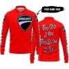 TOO OLD TO RIDE TOO SLOW TO DIE - CUSTOM NAME - DUCATI - RED - LONG SLEEVE POLO SHIRT