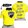 TOO OLD TO RIDE TOO SLOW TO DIE - CUSTOM NAME - DUCATI - YELLOW - POLO SHIRT