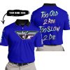 TOO OLD TO RIDE TOO SLOW TO DIE - CUSTOM NAME - FLY RACING - NAVY - POLO SHIRT