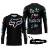 TOO OLD TO RIDE TOO SLOW TO DIE - CUSTOM NAME - FOX RACING - BLACK - JERSEY