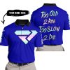 TOO OLD TO RIDE TOO SLOW TO DIE - CUSTOM NAME - FXR - NAVY - POLO SHIRT
