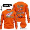 TOO OLD TO RIDE TOO SLOW TO DIE - CUSTOM NAME - HONDA - ORANGE - SWEATER UGLY