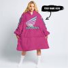 TOO OLD TO RIDE TOO SLOW TO DIE - CUSTOM NAME - HONDA - PINK 1 - OODIE BLANKET HOODIE