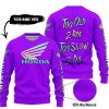 TOO OLD TO RIDE TOO SLOW TO DIE - CUSTOM NAME - HONDA - PURPLE - SWEATER UGLY