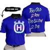 TOO OLD TO RIDE TOO SLOW TO DIE - CUSTOM NAME - HUSQVARNA - NAVY - POLO SHIRT