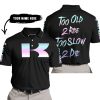 TOO OLD TO RIDE TOO SLOW TO DIE - CUSTOM NAME - KAWASAKI - BLACK - POLO SHIRT