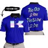 TOO OLD TO RIDE TOO SLOW TO DIE - CUSTOM NAME - KAWASAKI - NAVY - POLO SHIRT