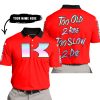 TOO OLD TO RIDE TOO SLOW TO DIE - CUSTOM NAME - KAWASAKI - RED - POLO SHIRT