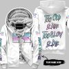 TOO OLD TO RIDE TOO SLOW TO DIE - CUSTOM NAME - KAWASAKI - WHITE - FLEECE ZIP HOODIE