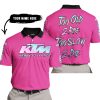 TOO OLD TO RIDE TOO SLOW TO DIE - CUSTOM NAME - KTM - PINK 1 - POLO SHIRT