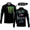 TOO OLD TO RIDE TOO SLOW TO DIE - CUSTOM NAME - MONSTER ENERGY - BLACK - LONG SLEEVE POLO SHIRT