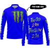 TOO OLD TO RIDE TOO SLOW TO DIE - CUSTOM NAME - MONSTER ENERGY - BLUE - LONG SLEEVE POLO SHIRT