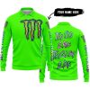 TOO OLD TO RIDE TOO SLOW TO DIE - CUSTOM NAME - MONSTER ENERGY - GREEN - LONG SLEEVE POLO SHIRT