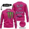 TOO OLD TO RIDE TOO SLOW TO DIE - CUSTOM NAME - MONSTER ENERGY - PINK 1 - SWEATER UGLY