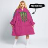 TOO OLD TO RIDE TOO SLOW TO DIE - CUSTOM NAME - MONSTER ENERGY - PINK 1 - OODIE BLANKET HOODIE