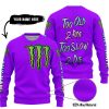 TOO OLD TO RIDE TOO SLOW TO DIE - CUSTOM NAME - MONSTER ENERGY - PURPLE - SWEATER UGLY