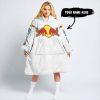 TOO OLD TO RIDE TOO SLOW TO DIE - CUSTOM NAME - REDBULL - WHITE - OODIE BLANKET HOODIE